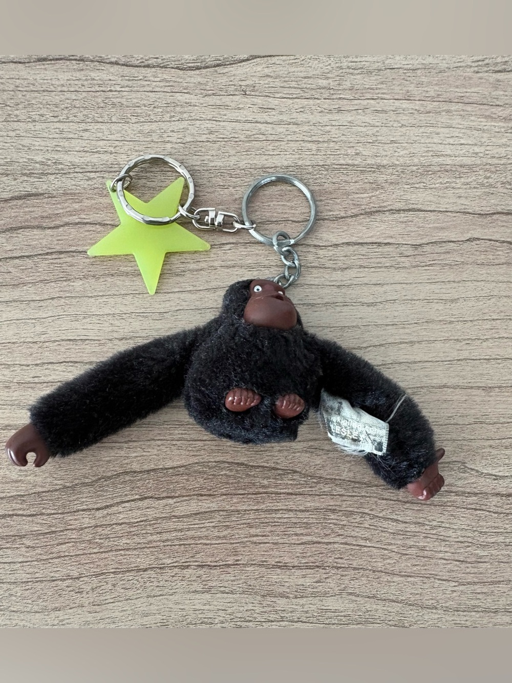 Kipling Plush monkey Gorilla Keychain Neon Star Charm